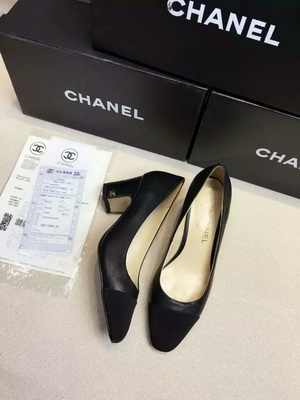 CHANEL Shallow mouth Block heel Shoes Women--062